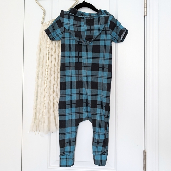 Rags to Raches Short Sleeve Plaid Romper, 2T - Picture 2 of 5